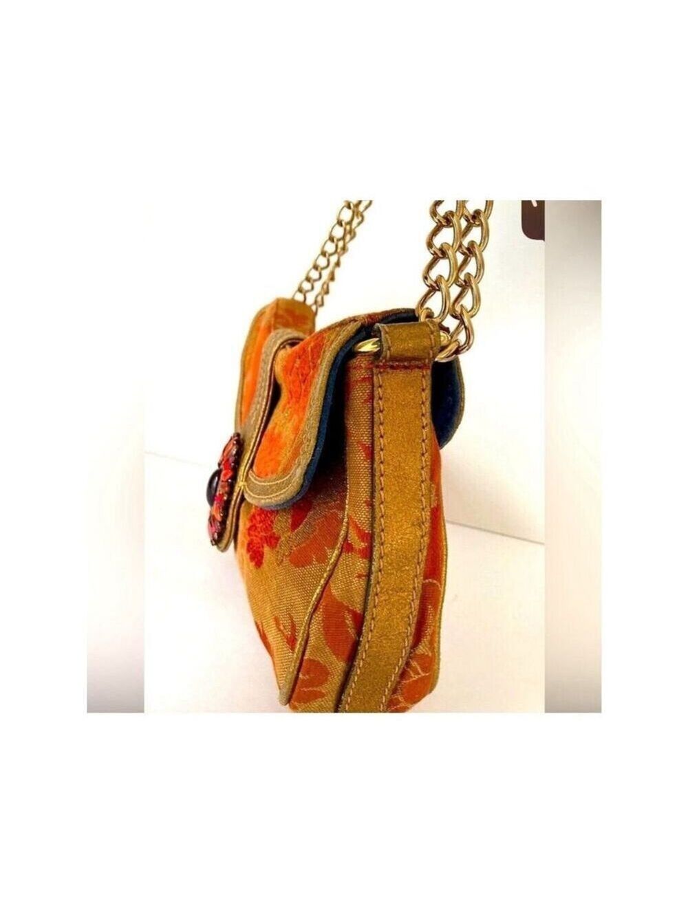 Etro Milano Multi Color Enamelled Jewelled East West Baguette Handbag -Vintage - Picture 7 of 11